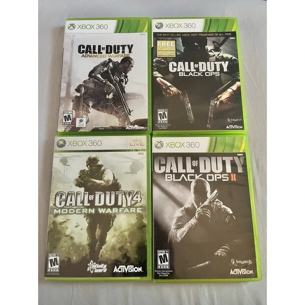 Call Of Duty Xbox 360 Bundle Lot Black Ops 1/2 Modern Warfare Advanced Warfare